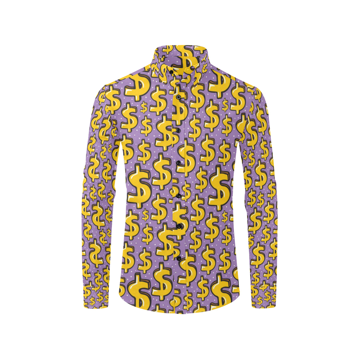 Dollar Pattern Print Design DO01 Men's Long Sleeve Shirt
