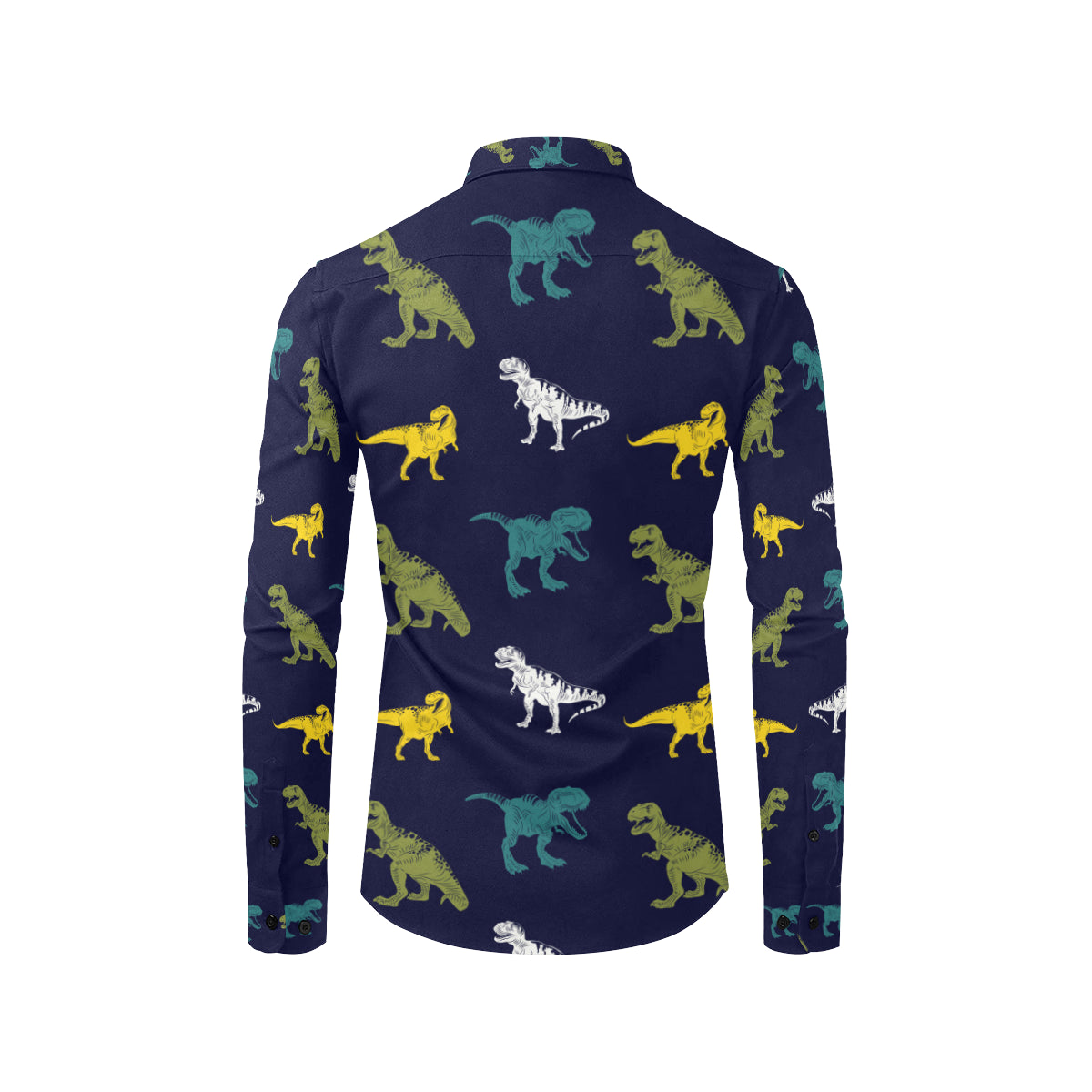 T Rex Pattern Print Design A07 Men's Long Sleeve Shirt
