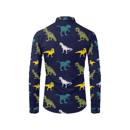 T Rex Pattern Print Design A07 Men's Long Sleeve Shirt