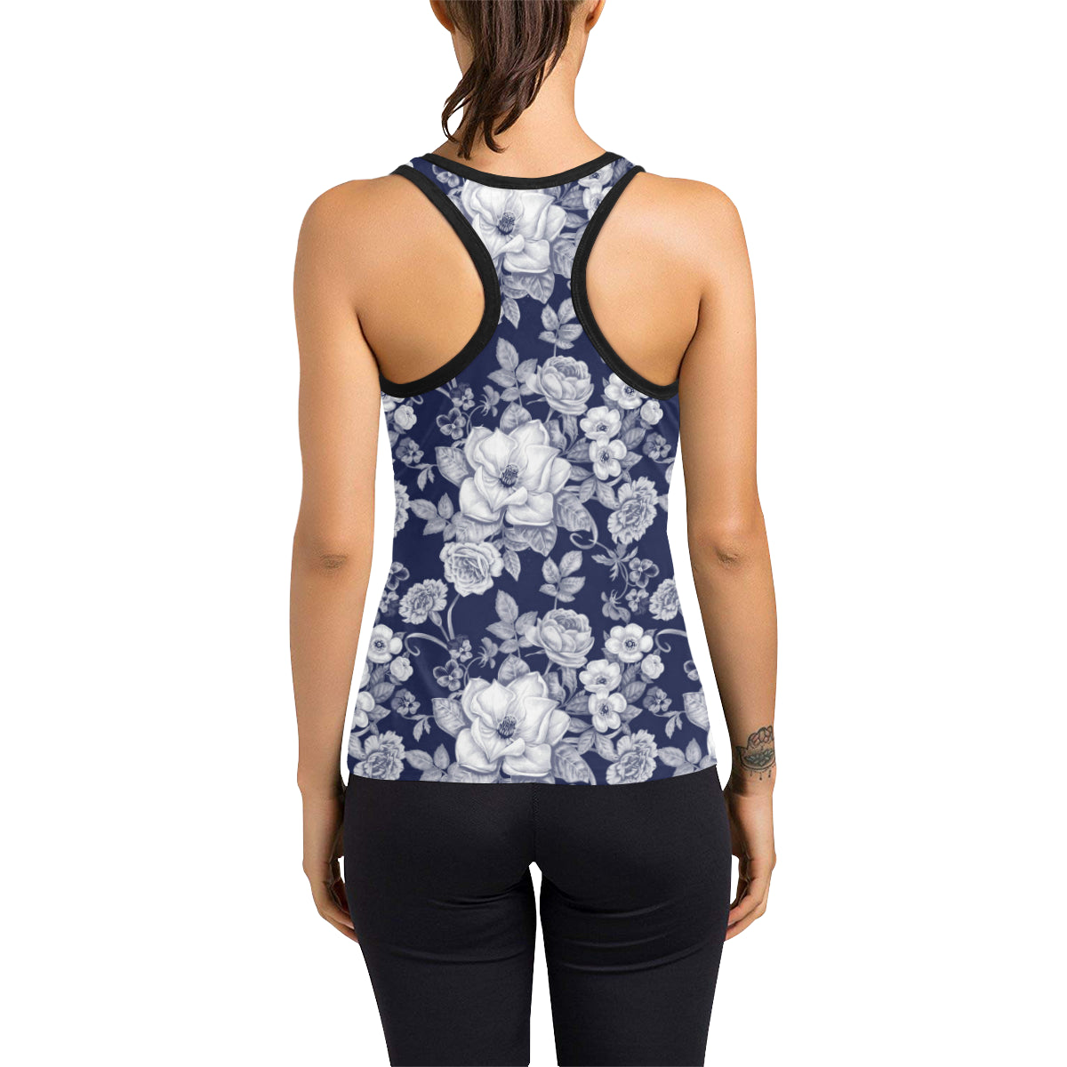 Floral Infrared Pattern Women's Racerback Tank Top