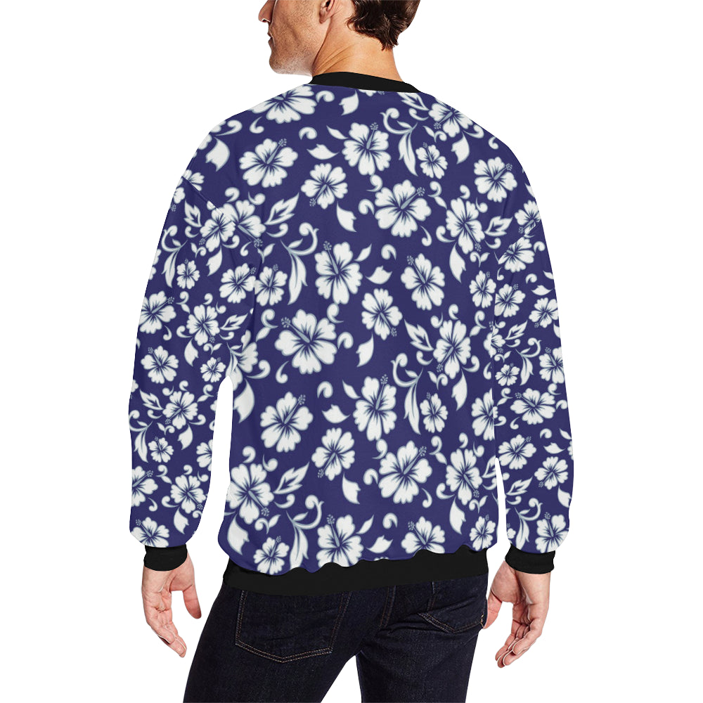 Hibiscus Pattern Print Design HB010 Men Long Sleeve Sweatshirt
