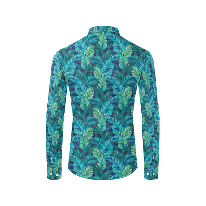 Banana Leaf Pattern Print Design 06 Men's Long Sleeve Shirt