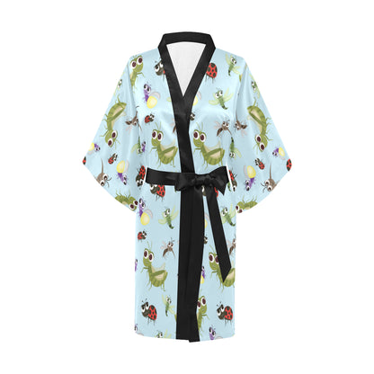 Ladybug Pattern Print Design 01 Women's Short Kimono