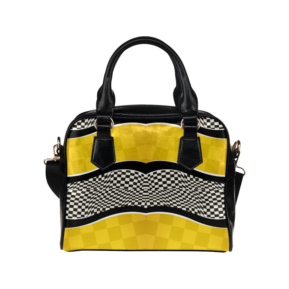 Checkered Pattern Print Design 02 Shoulder Handbag