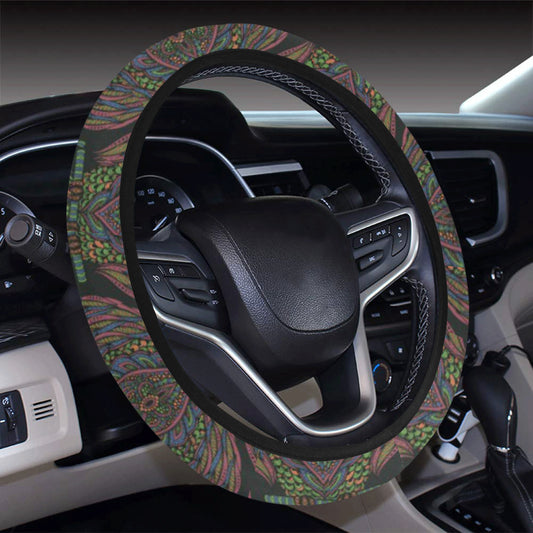 Owl Pattern Print Design A05 Steering Wheel Cover with Elastic Edge
