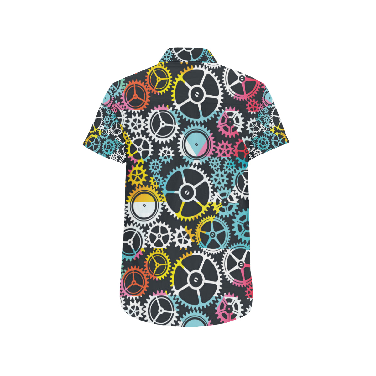 Mechanic Pattern Print Design 02 Men's Short Sleeve Button Up Shirt