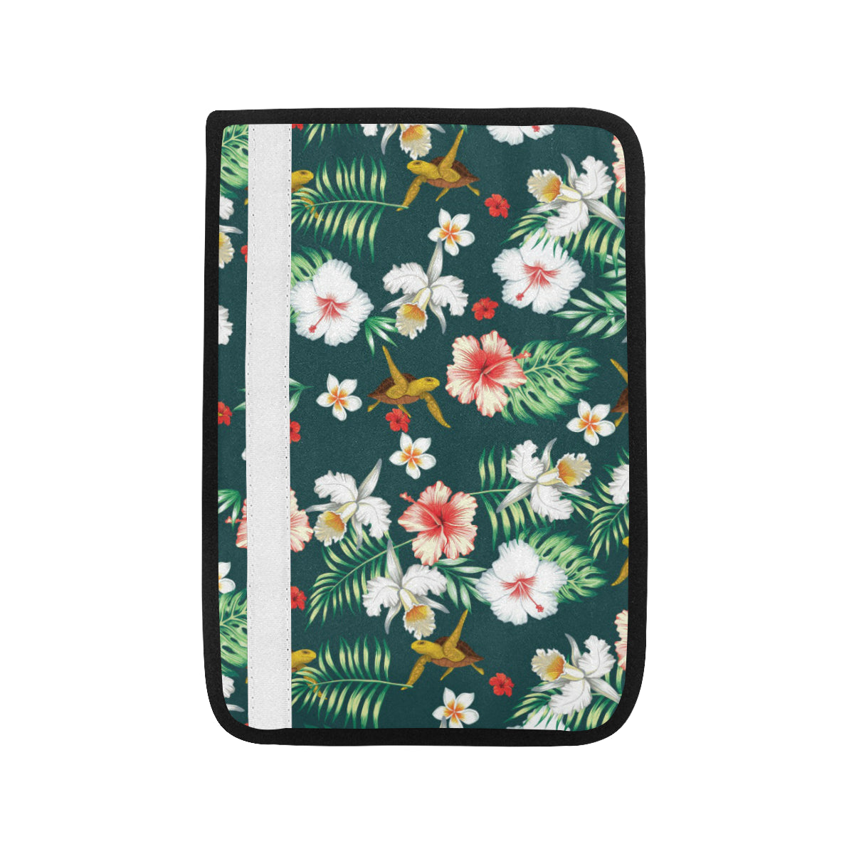 Hawaiian Flower Design with SeaTurtle Print Car Seat Belt Cover
