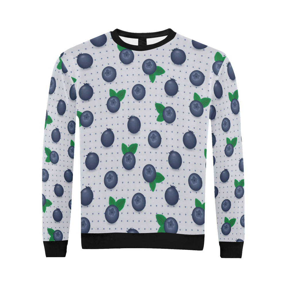 Blueberry Pattern Print Design BB02 Men Long Sleeve Sweatshirt