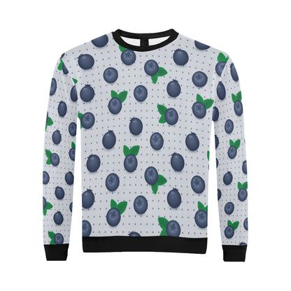 Blueberry Pattern Print Design BB02 Men Long Sleeve Sweatshirt