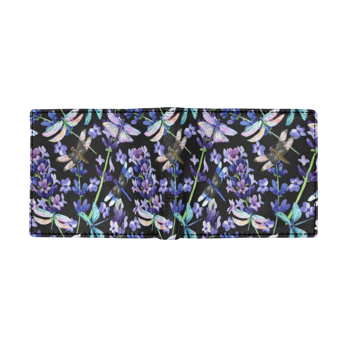 Lavender Dragonfly Pattern Print Design LV03 Men's ID Card Wallet