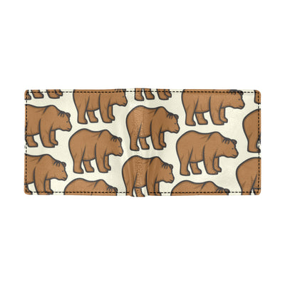 Bear Pattern Print Design BE05 Men's ID Card Wallet