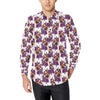 Chihuahua Purple Floral Men's Long Sleeve Shirt