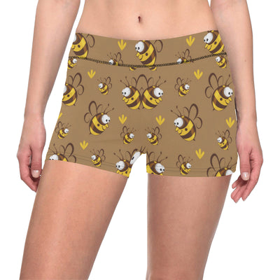 Bee Pattern Print Design BEE09 Yoga Shorts