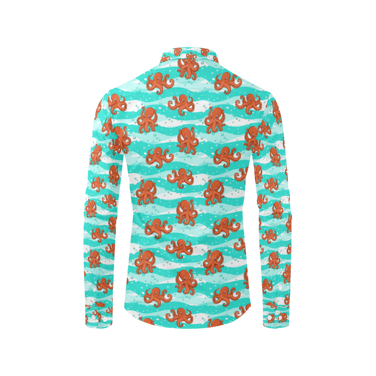 Octopus Cute Design Print Themed Men's Long Sleeve Shirt