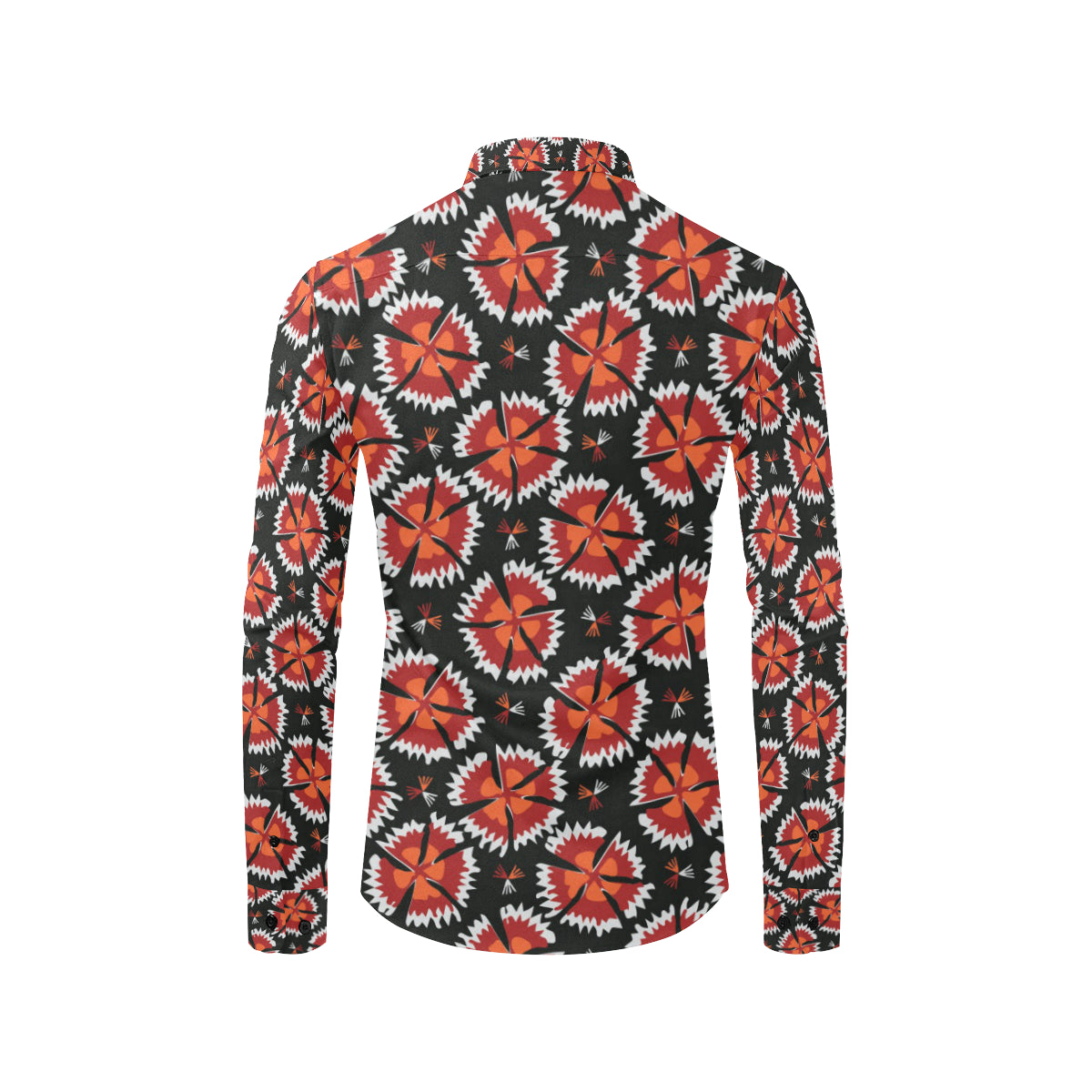 Carnations Pattern Print Design CN03 Men's Long Sleeve Shirt