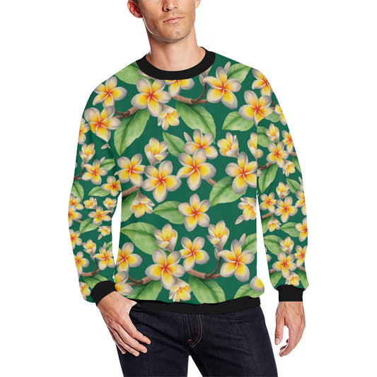Plumeria Pattern Print Design PM07 Men Long Sleeve Sweatshirt