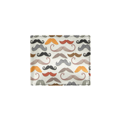 Mustache Pattern Print Design A02 Men's ID Card Wallet