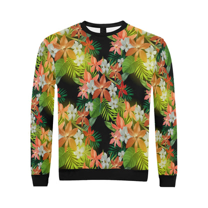 Amaryllis Pattern Print Design AL07 Men Long Sleeve Sweatshirt