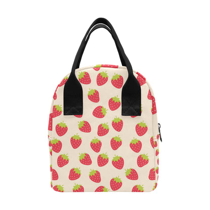 Strawberry Pattern Print Design SB02 Insulated Lunch Bag
