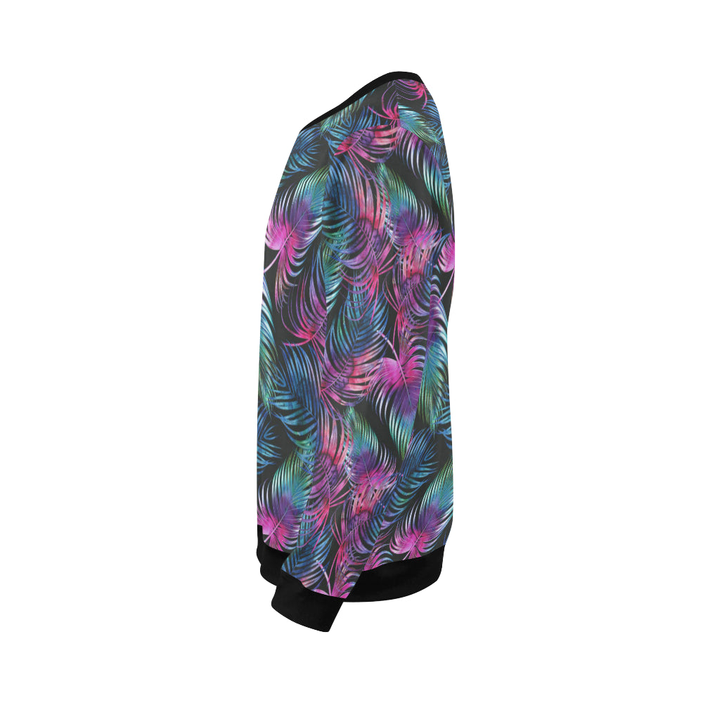 Palm Leaves Pattern Print Design PL010 Men Long Sleeve Sweatshirt