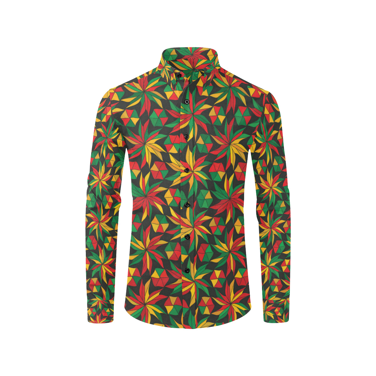 Rastafarian Pattern Print Design A03 Men's Long Sleeve Shirt