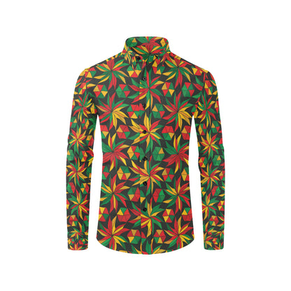 Rastafarian Pattern Print Design A03 Men's Long Sleeve Shirt