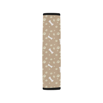 Dog Bone Paw Pattern Print Design 01 Car Seat Belt Cover
