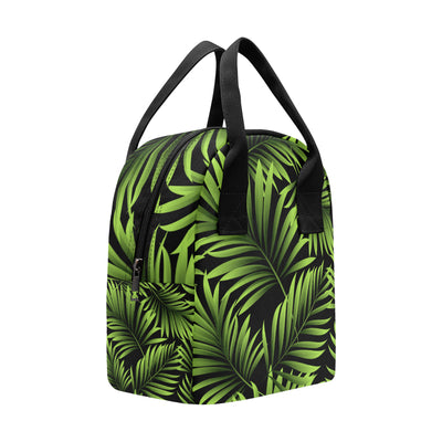 Green Neon Tropical Palm Leaves Insulated Lunch Bag