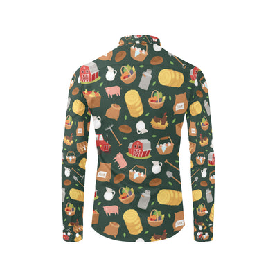 Agricultural Farm Print Design 02 Men's Long Sleeve Shirt