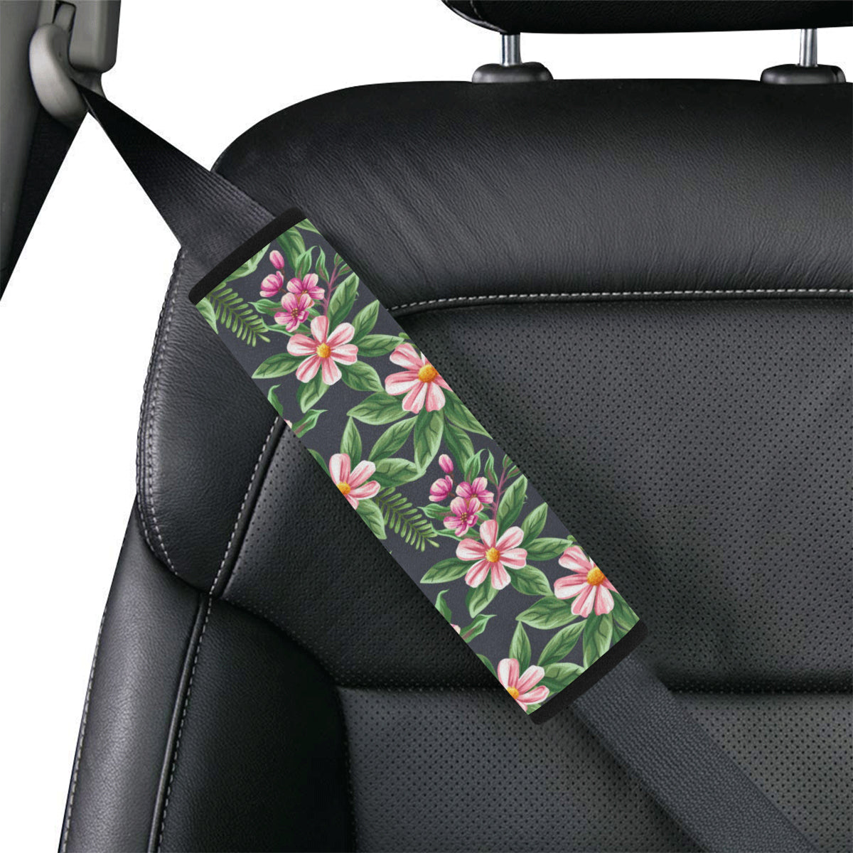Summer Floral Pattern Print Design SF010 Car Seat Belt Cover