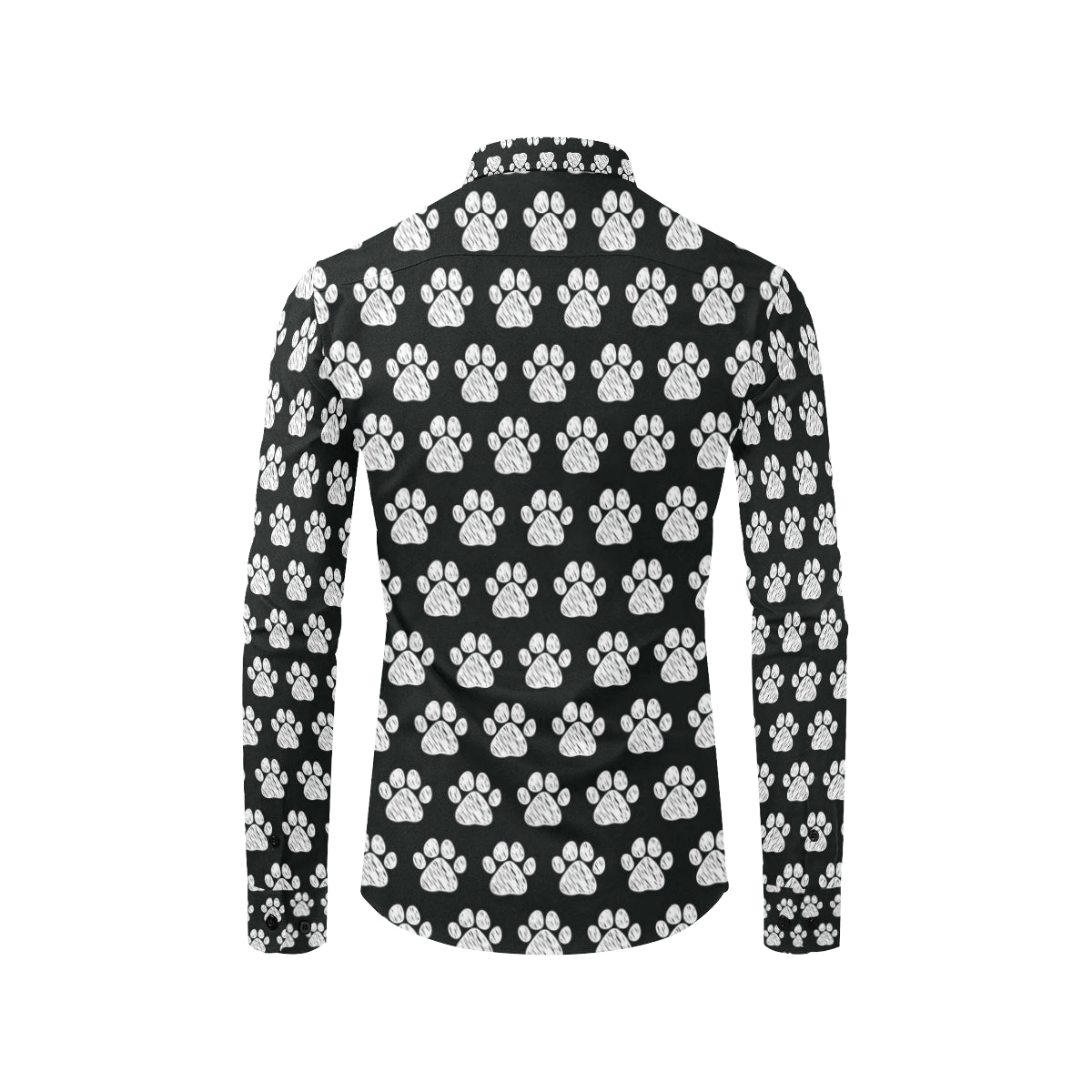 Paw Pattern Print Design A02 Men's Long Sleeve Shirt