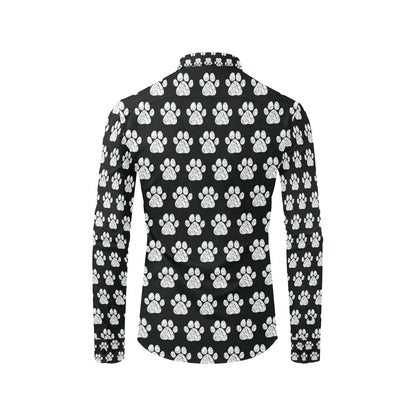 Paw Pattern Print Design A02 Men's Long Sleeve Shirt