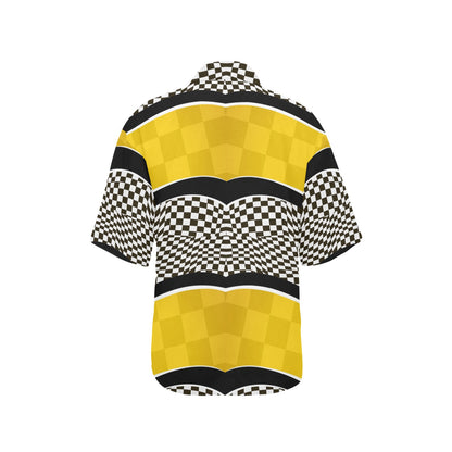 Checkered Pattern Print Design 02 Women's Hawaiian Shirt