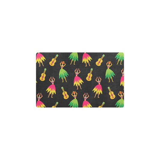 Hula Dancers Hawaiian Girl Pattern Print Design 03 Kitchen Mat
