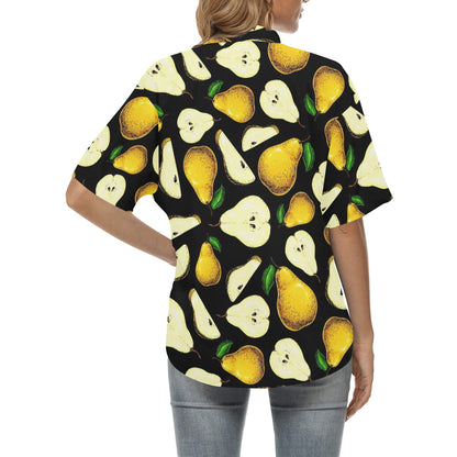 Pear Pattern Print Design PE01 Women's Hawaiian Shirt