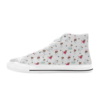 Russell Terriers Print Design LKS308 High Top Women's White Shoes