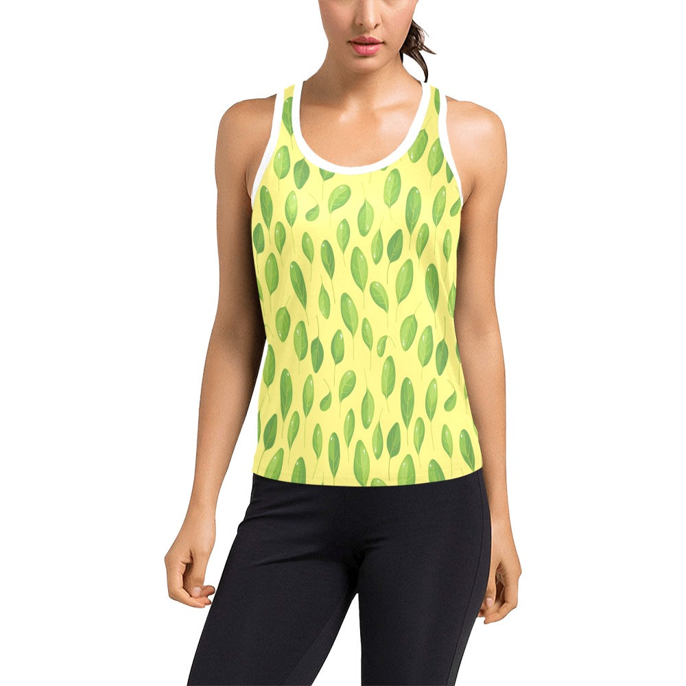 Spinach Print Design LKS302 Women's Racerback Tank Top