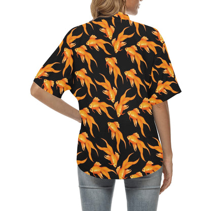Goldfish Pattern Print Design 03 Women's Hawaiian Shirt