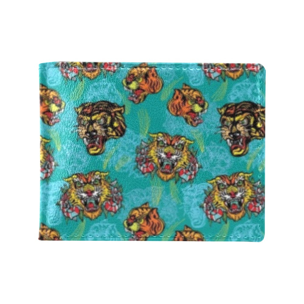 Tattoo Tiger Head Print Design LKS304 Men's ID Card Wallet