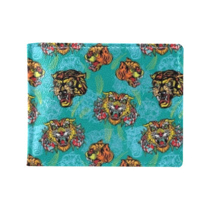 Tattoo Tiger Head Print Design LKS304 Men's ID Card Wallet