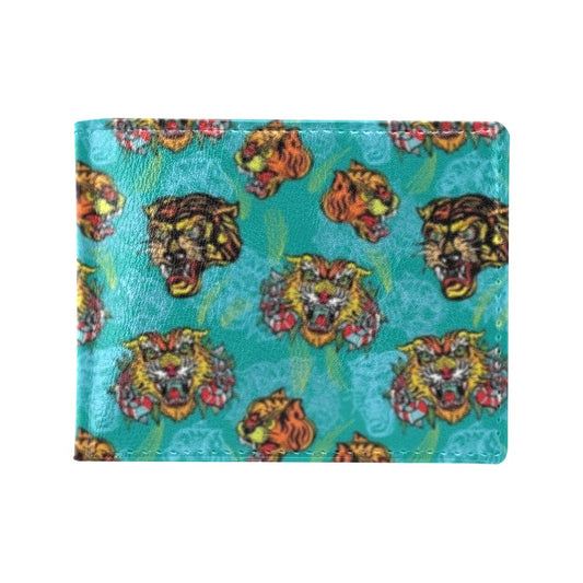 Tattoo Tiger Head Print Design LKS304 Men's ID Card Wallet