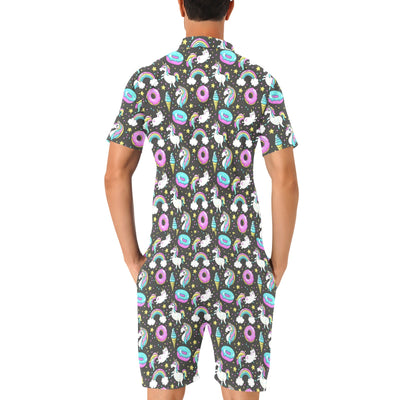 Donut Unicorn Pattern Print Design DN09 Men's Romper