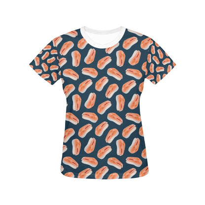 Salmon Steak Print Design LKS306 Women's  T-shirt