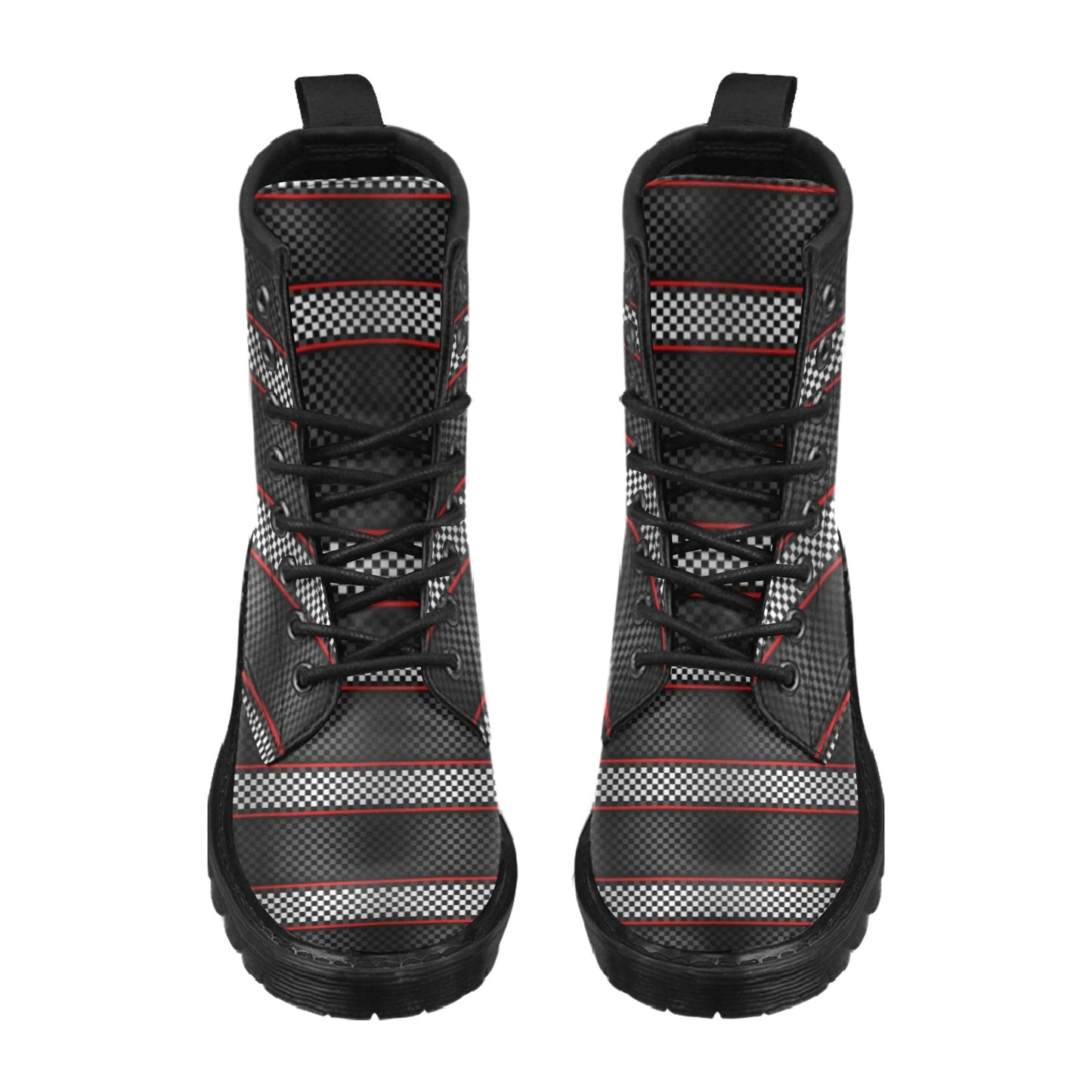 Checkered Flag Red Line Style Women's Boots
