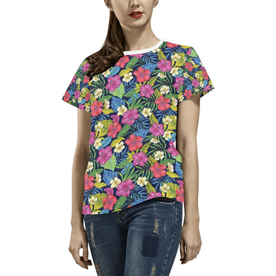 Hibiscus Print Design LKS3010 Women's  T-shirt