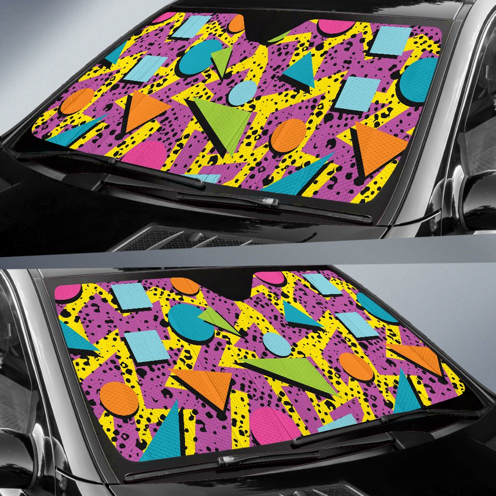 80s Pattern Print Design 1 Car Sun Shade-JORJUNE.COM