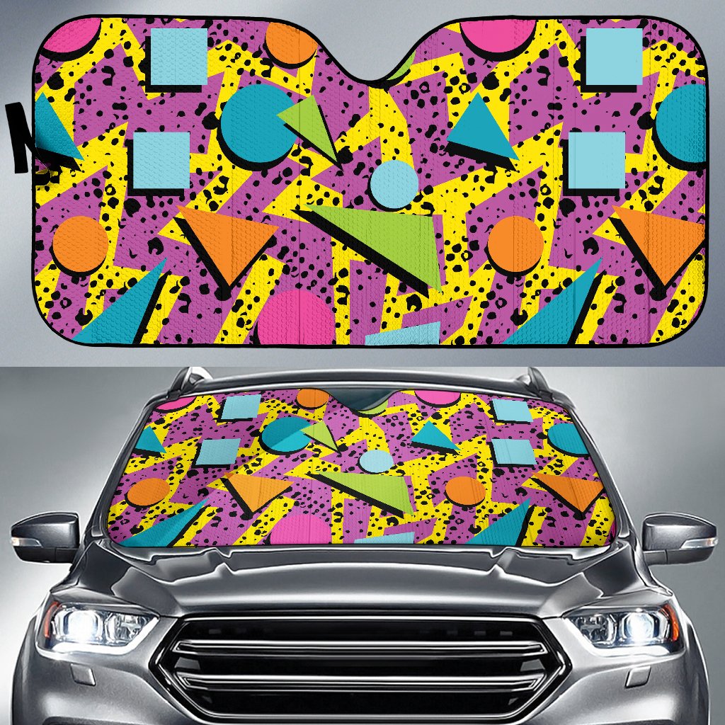 80s Pattern Print Design 1 Car Sun Shade-JORJUNE.COM