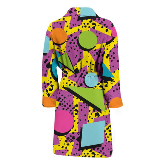 80s Pattern Print Design 1 Men Bathrobe-JORJUNE.COM