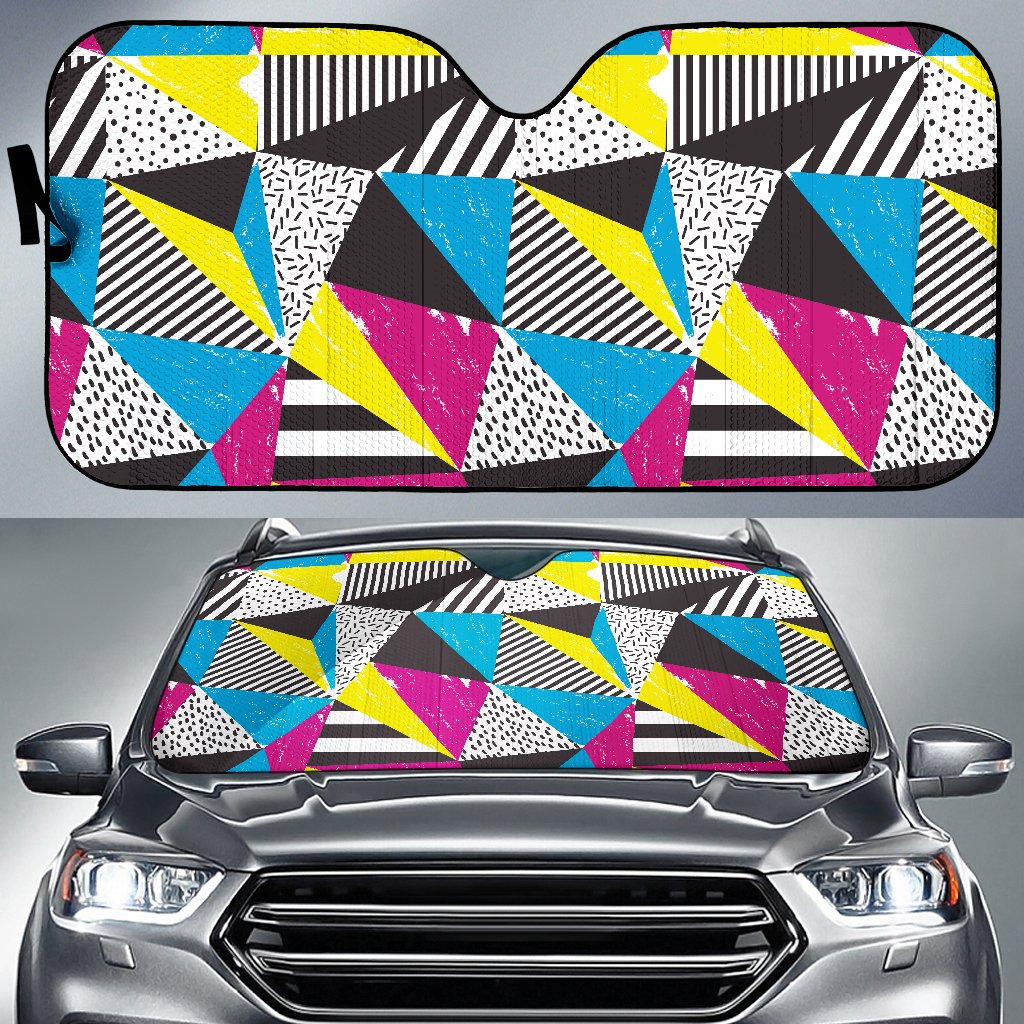 80s Pattern Print Design 2 Car Sun Shade-JORJUNE.COM