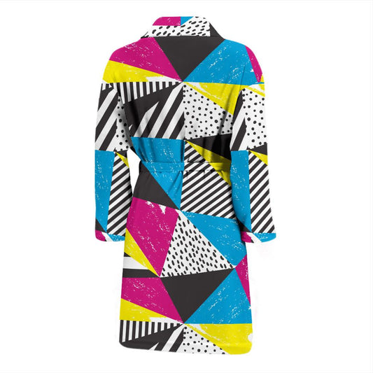 80s Pattern Print Design 2 Men Bathrobe-JORJUNE.COM